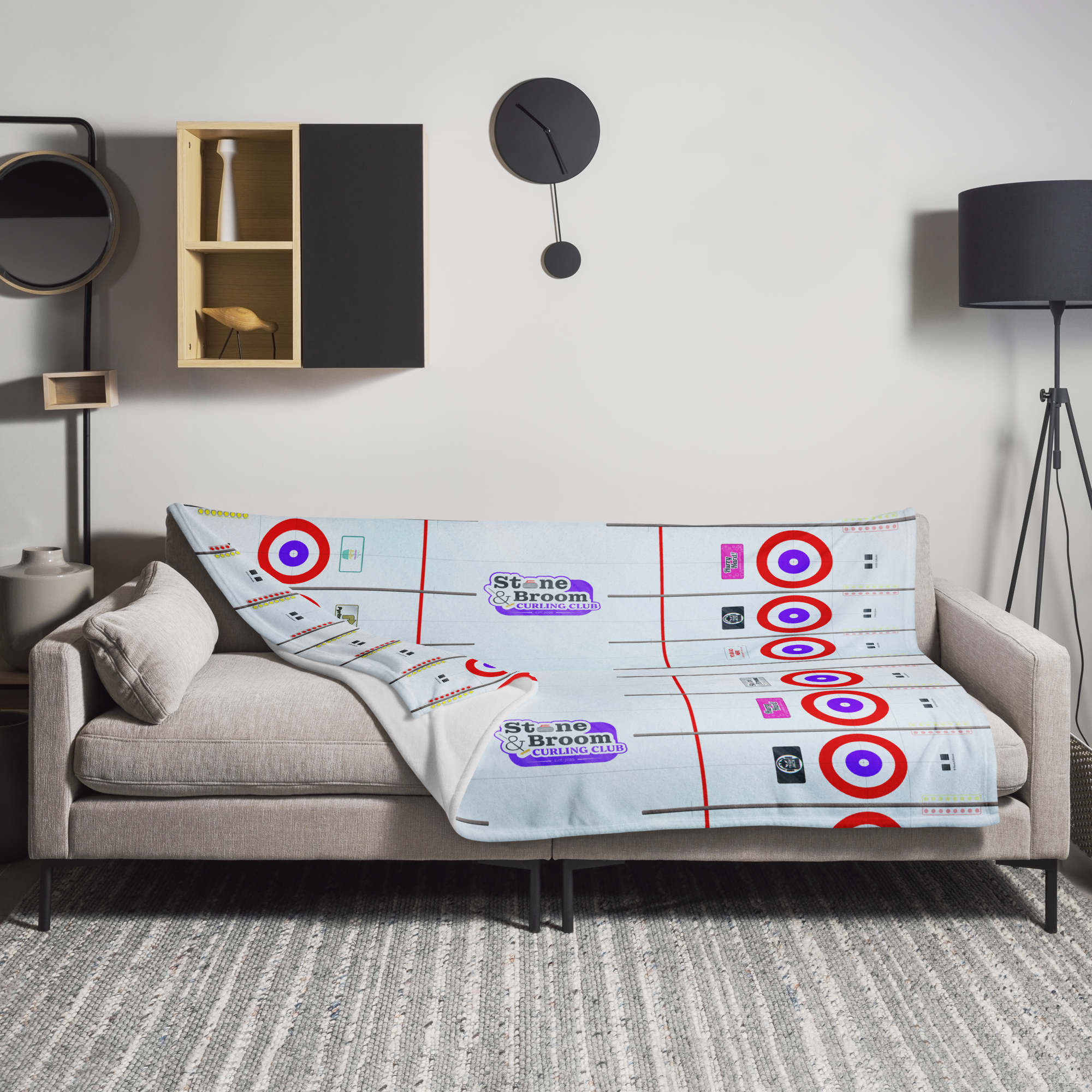 Stone & Broom Curling Club Throw Blanket - Image 2